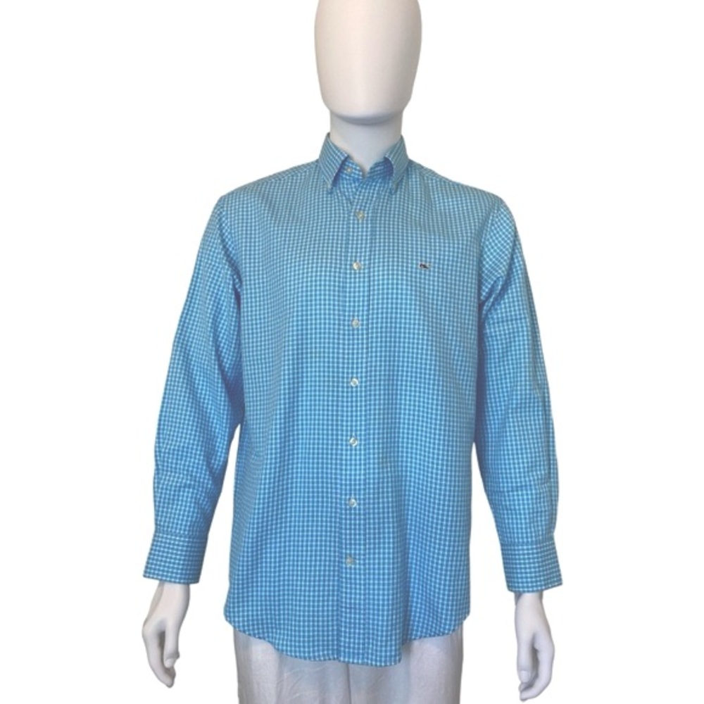 Vineyard Vines Gingham Plaid Whale Shirt